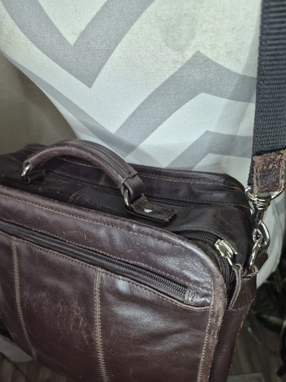 Wilsons Leather Dark Brown Leather Messenger Satchel